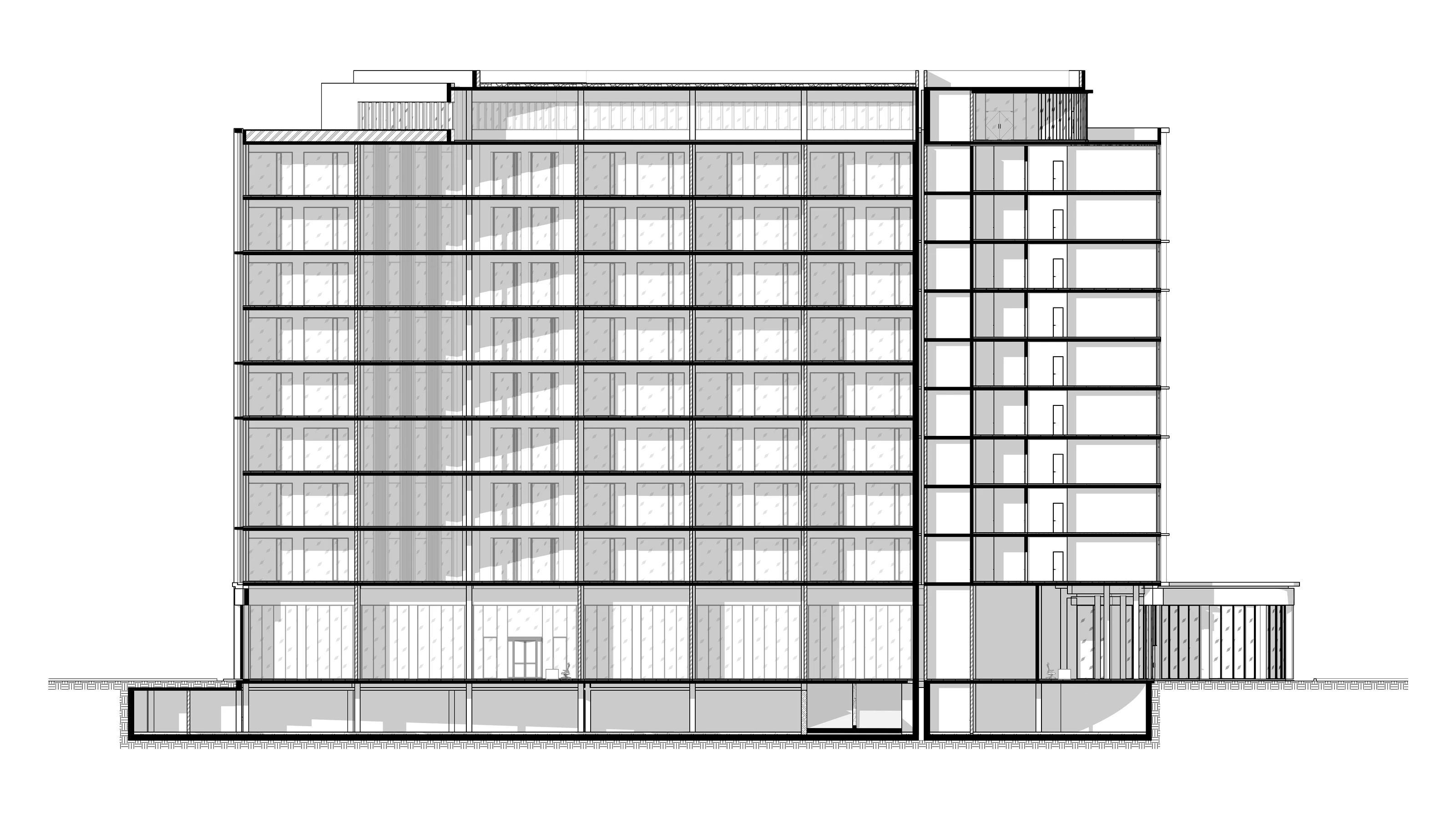 Lumetra Mixed-Use Building - Section